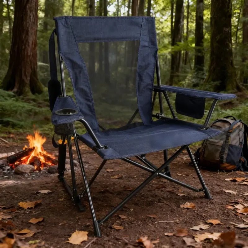 Portable Rocking Chair, 350lbs Capacity, Easy Fold & Carry (Free Table Included)
