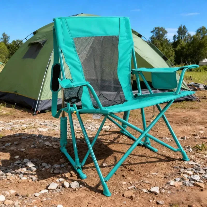 Portable Rocking Chair, 350lbs Capacity, Easy Fold & Carry (Free Table Included)