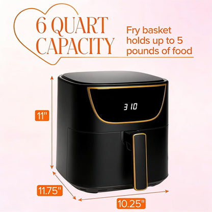 6-Quart Digital Air Fryer with 8 Preset Modes
